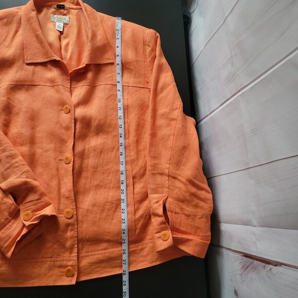 Talbots 100% Irish Linen Orange Button-Down Lightweight Jacket, Women’s 24W EUC - Picture 10 of 10
